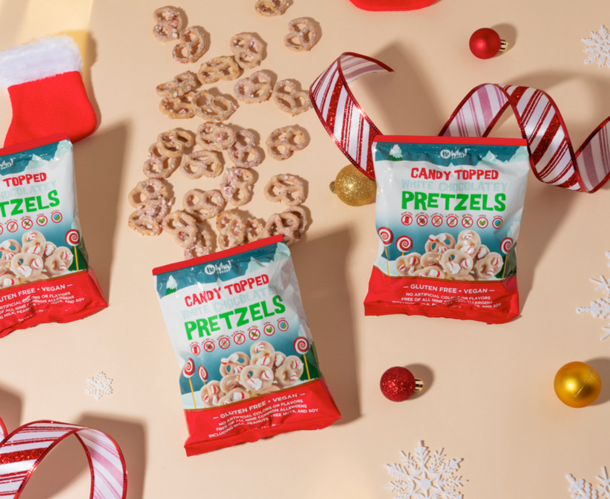 Candied White Chocolate Pretzels