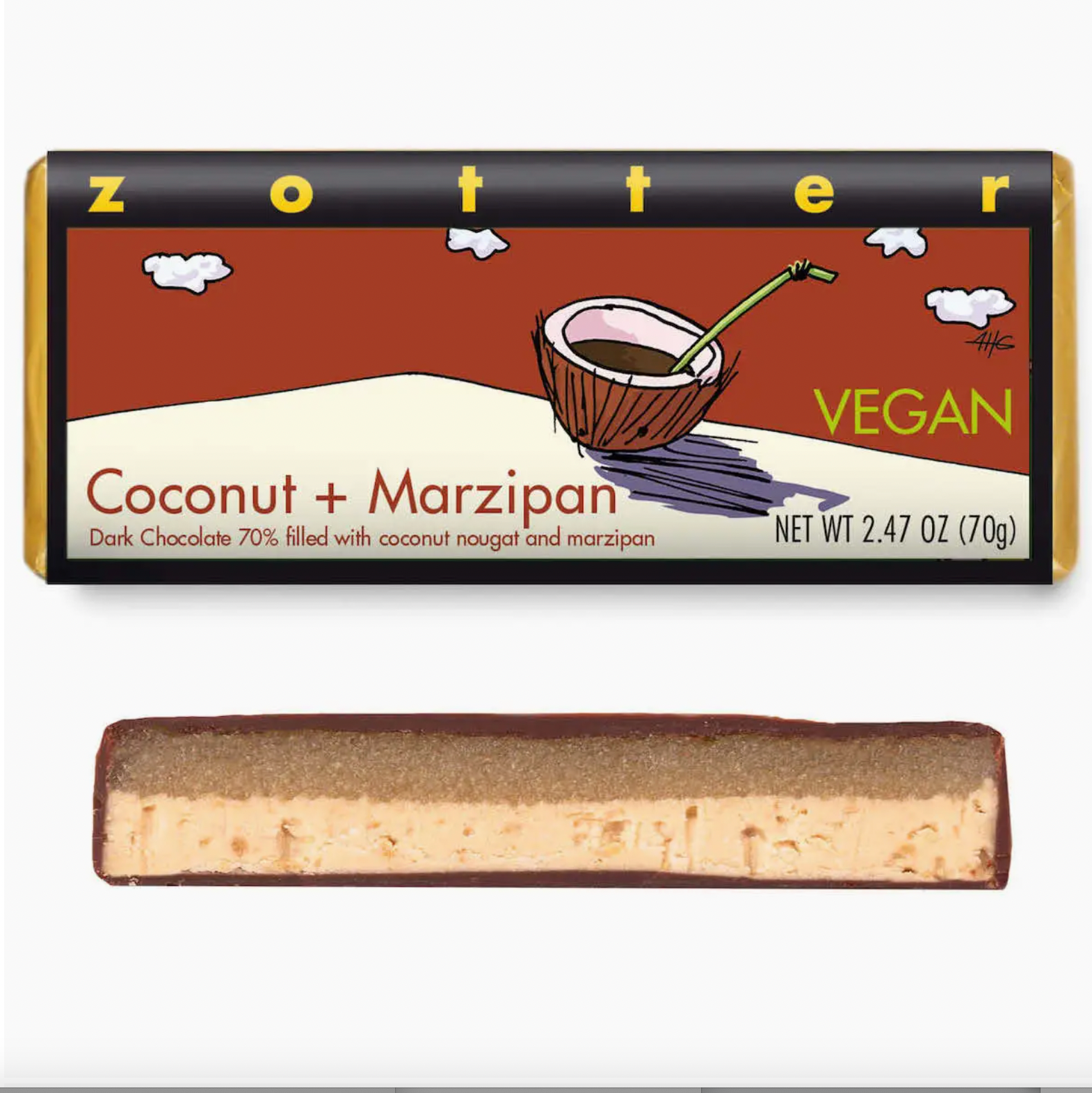 Coconut Marzipan (Hand-Scooped Chocolate)
