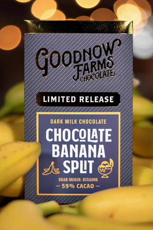 Goodnow Farms Banana Split – 59% Dark Milk Chocolate Bar (Limited Release, Ecuador Esmeraldas Cacao)