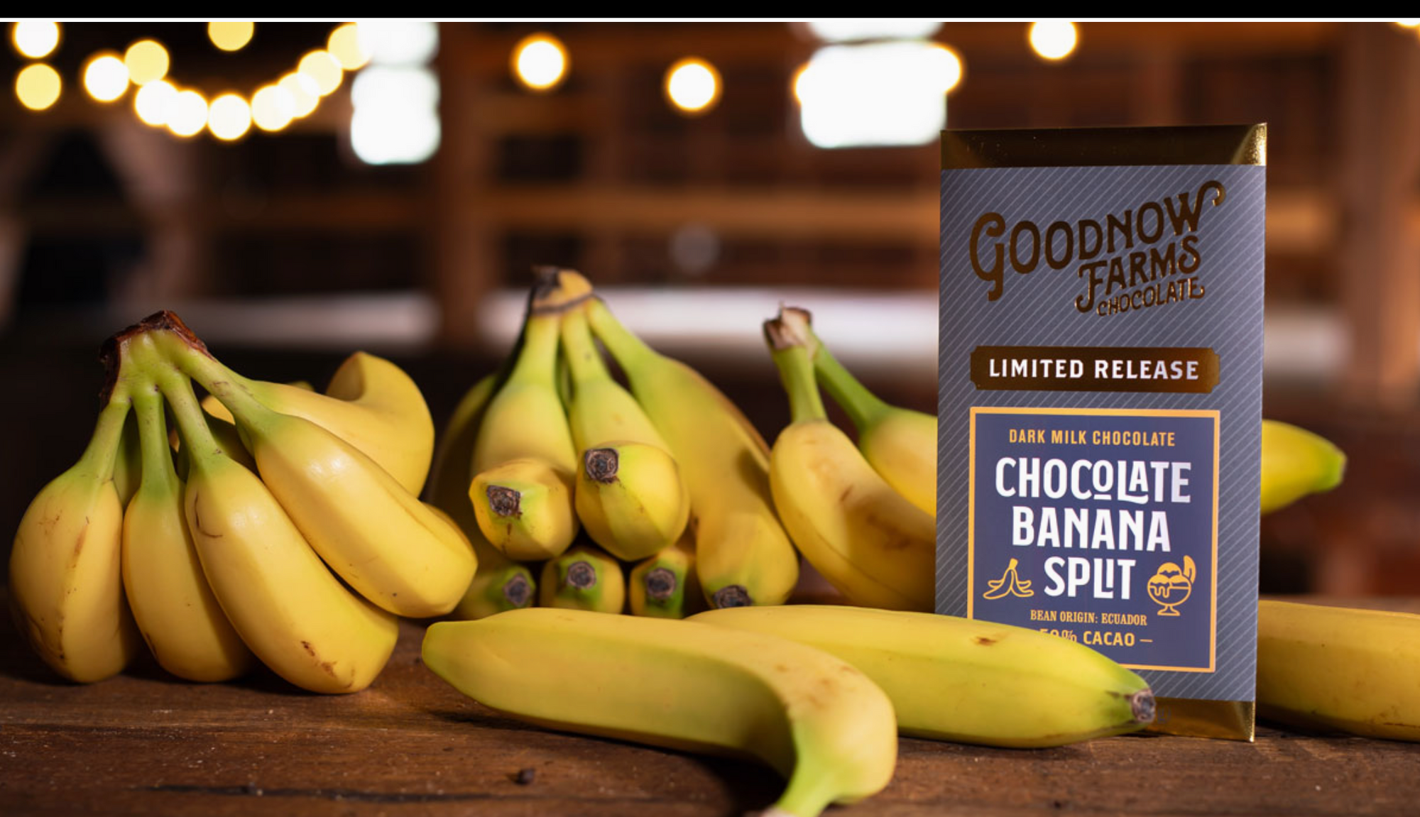 Goodnow Farms Banana Split – 59% Dark Milk Chocolate Bar (Limited Release, Ecuador Esmeraldas Cacao)