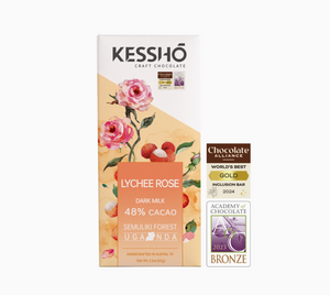 Kessho Lychee Rose 48% Dark Milk Chocolate Bar