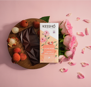 Kessho Lychee Rose 48% Dark Milk Chocolate Bar