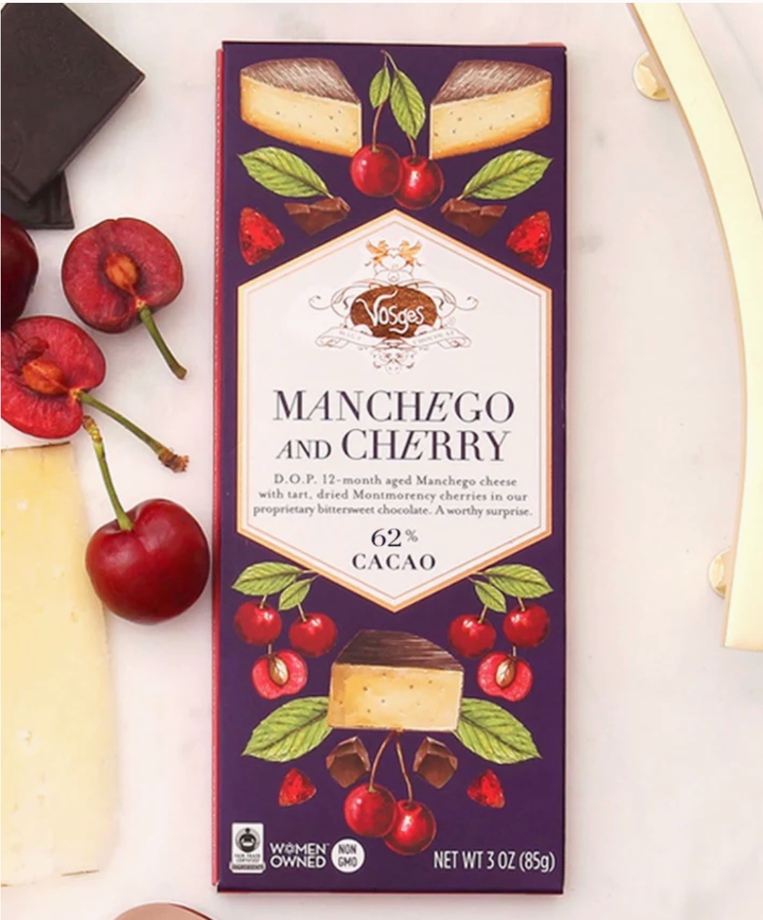 Vosges Dark Chocolate Bar Manchego Cheese & Tart Cherry