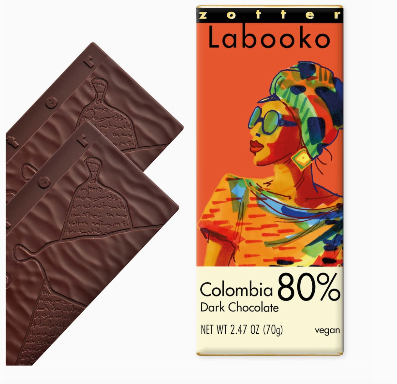 Zotter 80% Colombia dark chocolate bar single origin