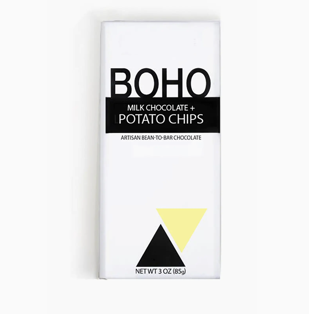 Boho Milk Chocolate with Potato Chips Bar – Sweet & Salty Craft Chocolate