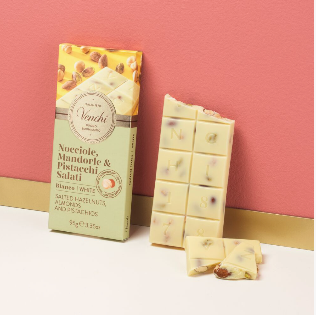 Venchi Salted Nut White Chocolate Bar – Italian Chocolate