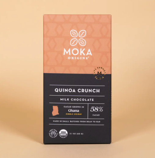 Moka Quinoa Crunch Milk Chocolate Bar | Quinoa Artisan Chocolate