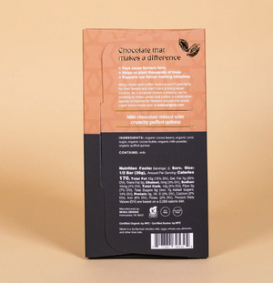 Moka Quinoa Crunch Milk Chocolate Bar | Quinoa Artisan Chocolate