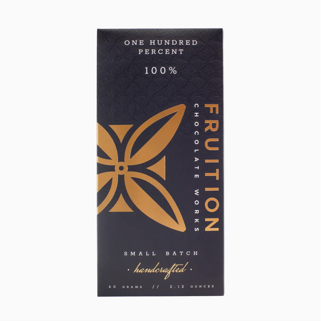 Fruition 100% Dark Chocolate Bar | Artisan Chocolate