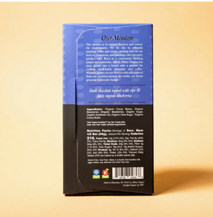 Moka Origins Organic Dark Chocolate Bar – Blueberry (72%)