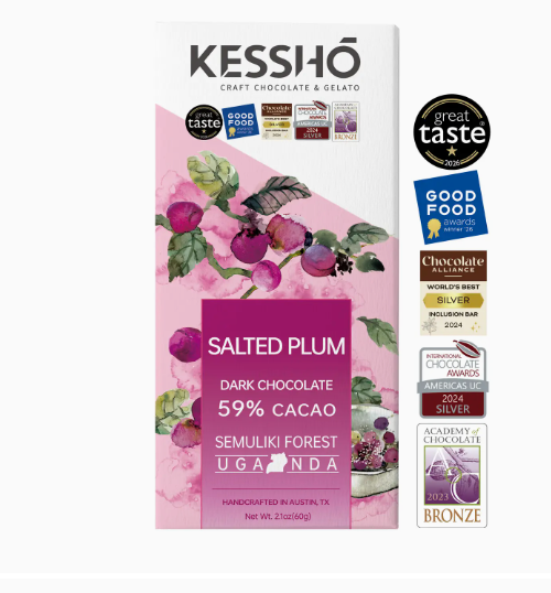Kesshō Salted Plum 59% Dark Chocolate Bar – Single Origin