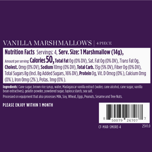Vosges Gourmet Handcrafted Marshmallows | Vanilla Sea Salt | 4 Pieces
