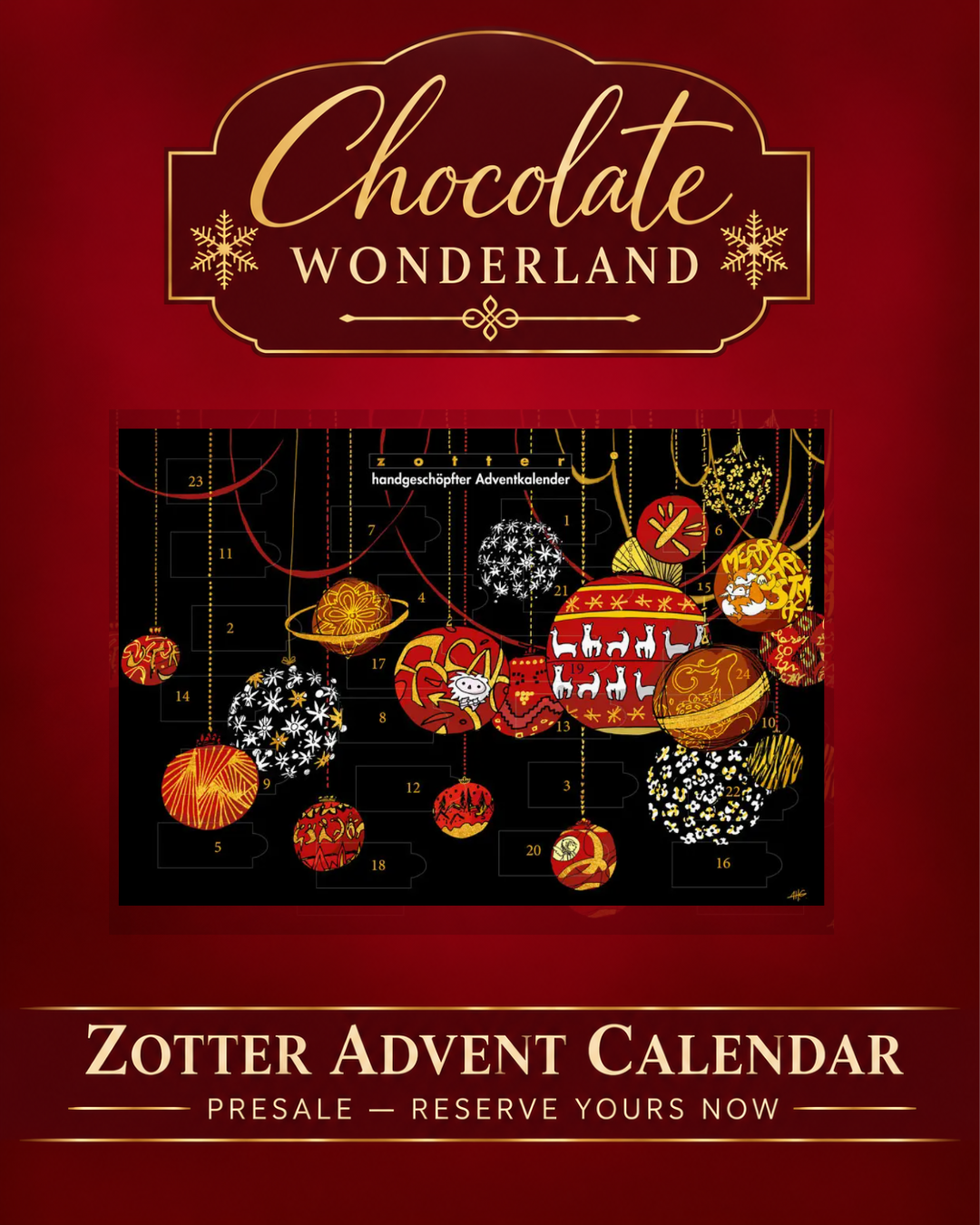 Zotter Hand-Scooped Advent Calendar — 24 Days of Chocolate Discovery