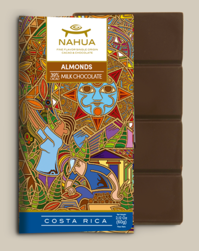 Nahua Almonds Milk Chocolate Bar --39% Cacao