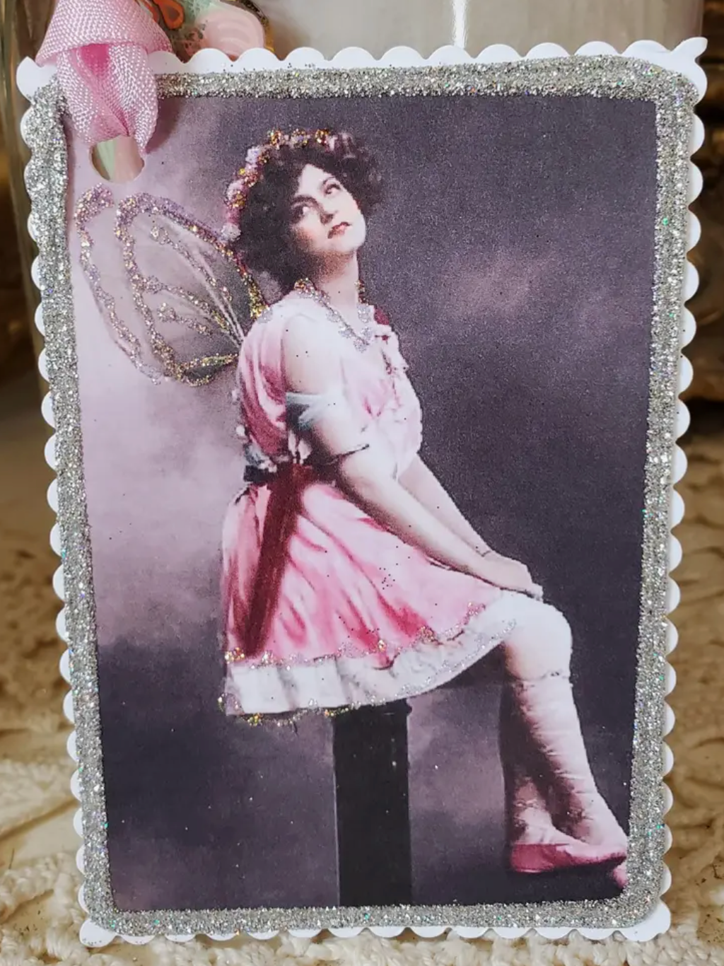 Gift Tag Keepsake--Vintage Fairy/ Cupid Lady
