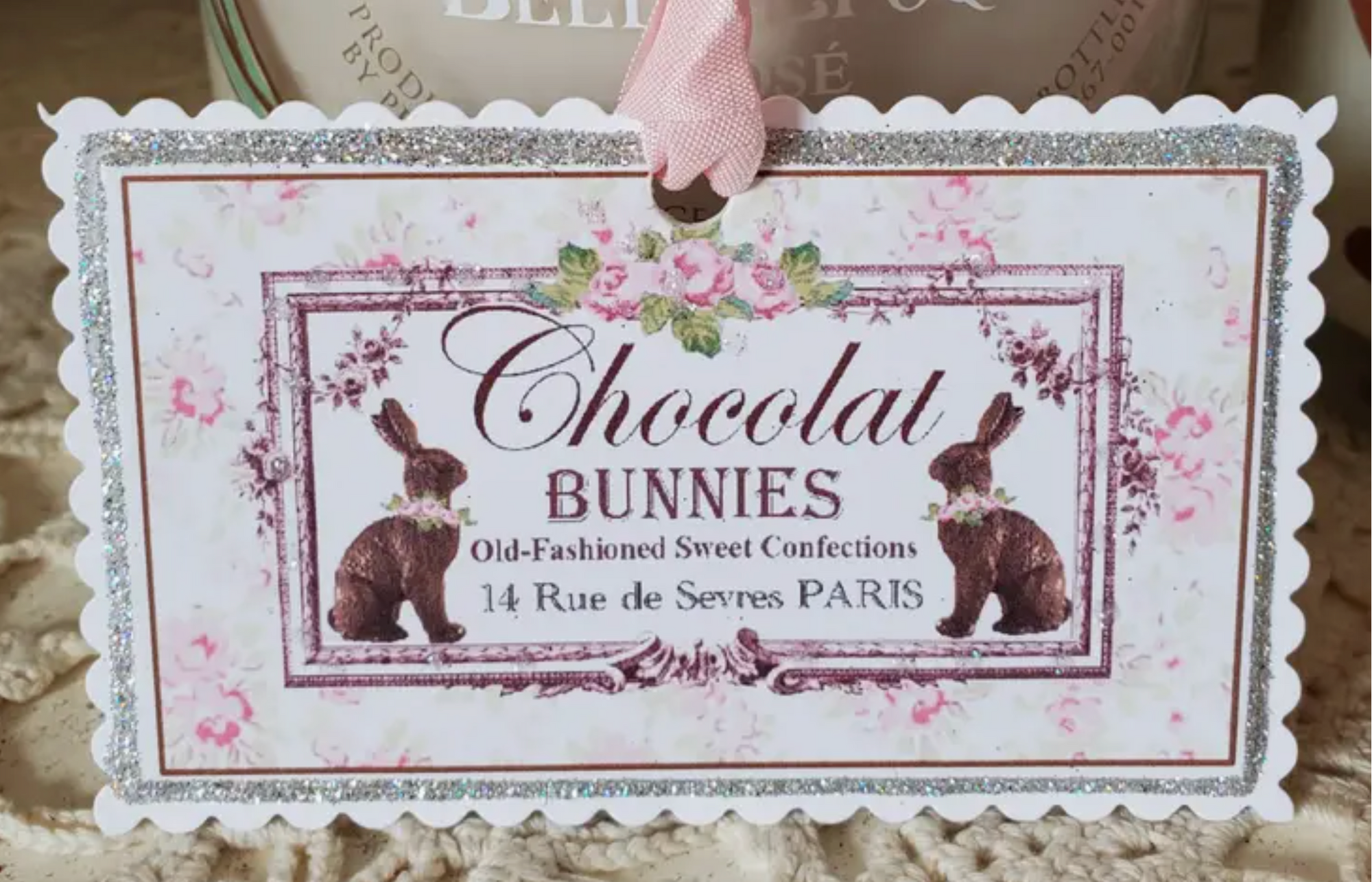 Gift Tag Keepsake--Easter Chocolate Bunnies Rue de Paris